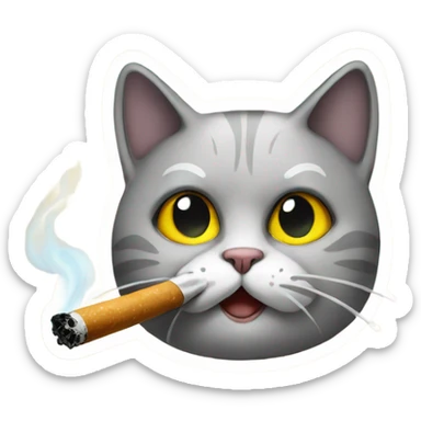 cat smoking sticker