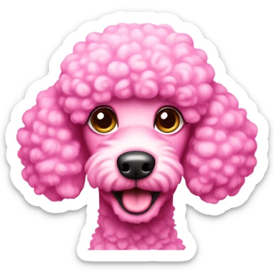 pink poodle dog sticker