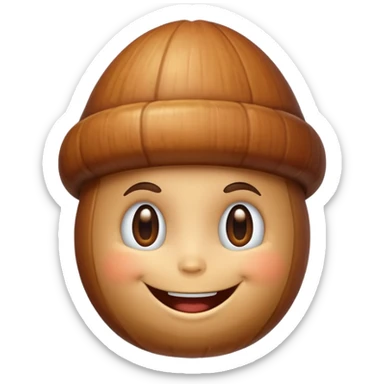 acorn with face sticker