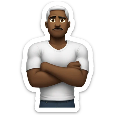 Crossed arms upset sticker