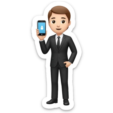 A 3D full body MNC Employee bitmoji talking on mobile with someone sticker