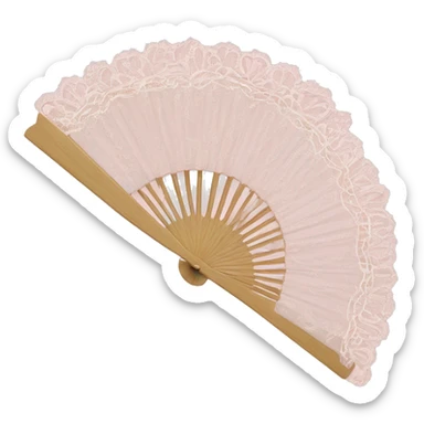 rococo pale pink fan with lace sticker