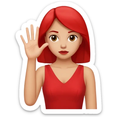 I want the woman to look like she is rejecting something. She is holding her hand up like "nope" and looking unimpressed and sassy sticker