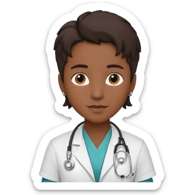 androgynous physician no stethoscope and darker skin sticker