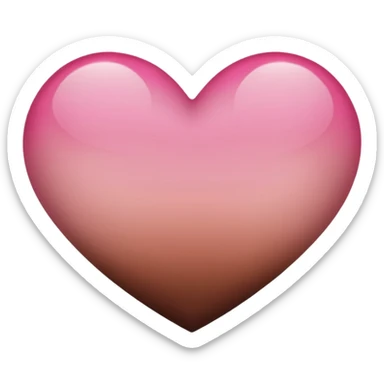 Pink brown ombré heart sticker
