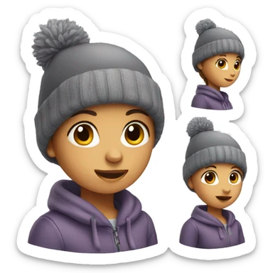 Girl with beanie sticker