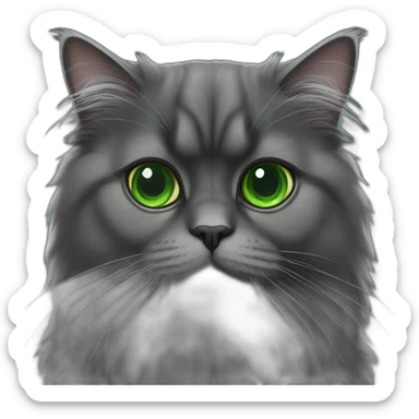 dark gray persian cat with green eyes sticker