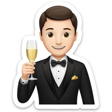 man with Champagne sticker