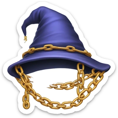 wizard hat covered in chains sticker