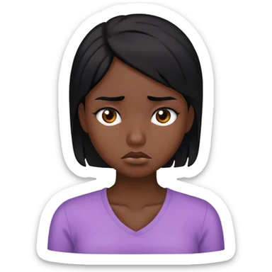 a black hair girl is tired of living alone sticker