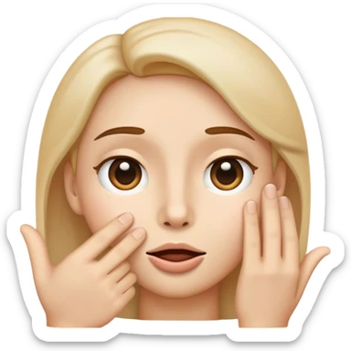 face with subtle lines indicating whisper, hand near mouth, classic emoji look sticker