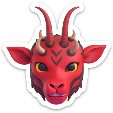 Belzebuth as a devil with red skin and horns sticker