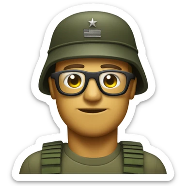 Militar con casco,gafas de vision nocturna  sticker