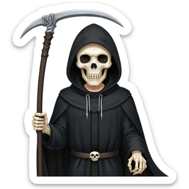 Grim reaper holding a sythe sticker