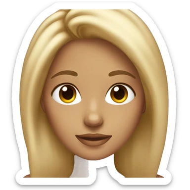 A tan girl with blond hair that had highlights and brown eyes with long lashes  sticker