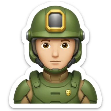 soldier with masterchief helmet sticker