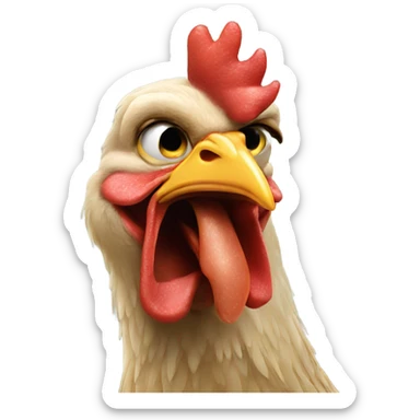 Chicken picking boogers out of his nose  sticker