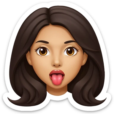 Latina baddie with tongue out sticker