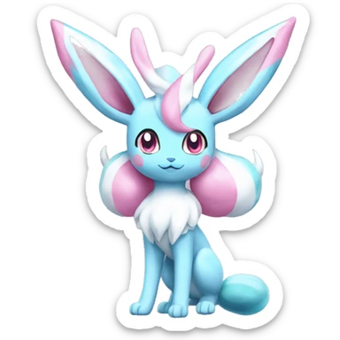 Kawaii Pastel Shiny Sylveon-Glaceon Full Body sticker