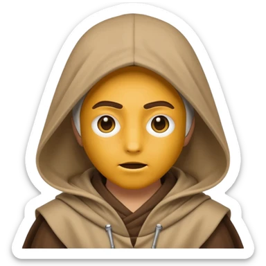 Jedi wearing hood emoji eyes covered sticker
