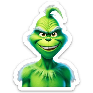 the grinch blue sticker