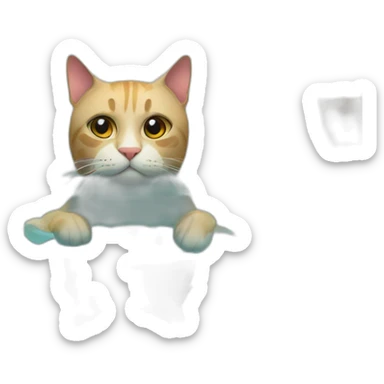 Cat swims in the pool sticker