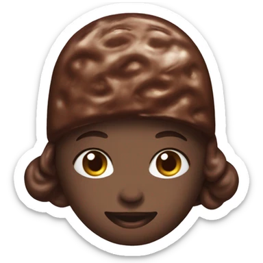 Chocolate ice cream on woman’s head  sticker