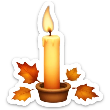 Candle autumn sticker