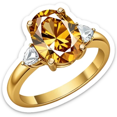 a luxurious gold diamond ring, plain band and large oval diamond stone sticker