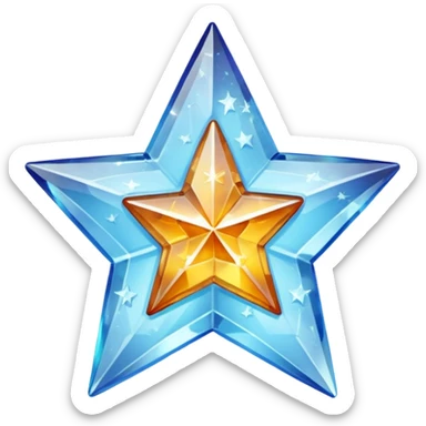 carved crystal star a shining "$" symbol sticker