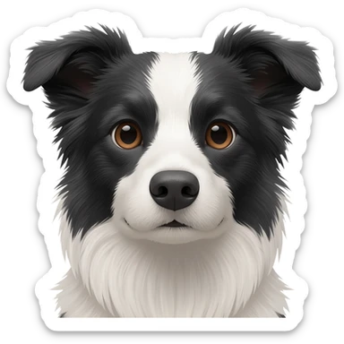 Face of senior female working border collie emoji sticker