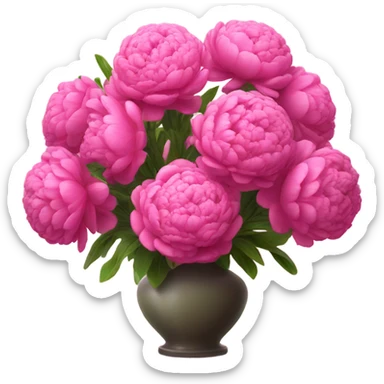 Realistic Bright pink pions in vase sticker