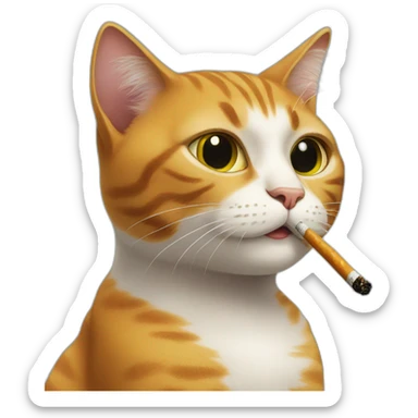 cat smoking à cigarette. sticker
