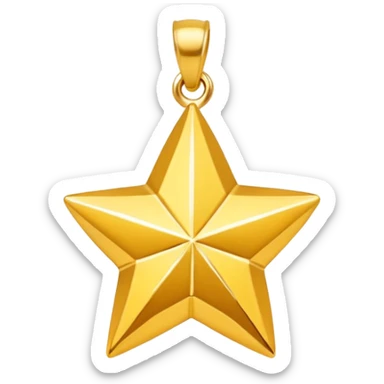 golden star charm-shaped trinket, gold pendant sticker