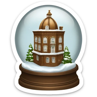 vintage brown rococo snow globe sticker