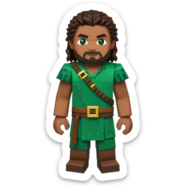 Jason Momoa as a Minecraft character sticker