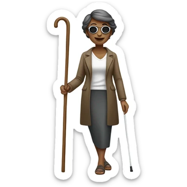 Blind woman sticker