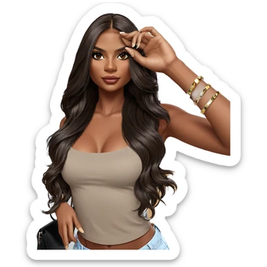 dark-skinned beauty with elegance sticker