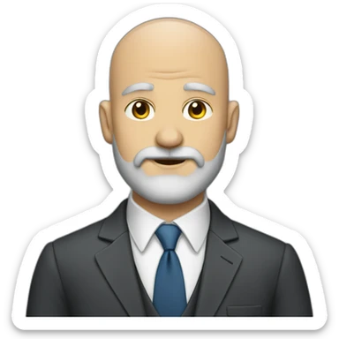 bald bearded man with grey beard in a suit sticker