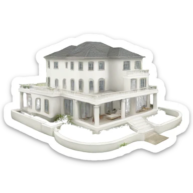 white luxury villa sticker