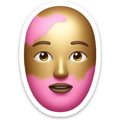 pink and gold beauty blender no face sticker