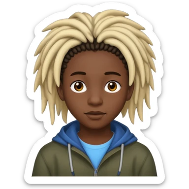 an african teen with short dreadblocks sticker