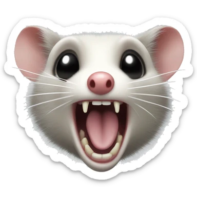 Opossum screaming sticker