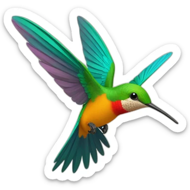 Colibrí de colores volando sticker