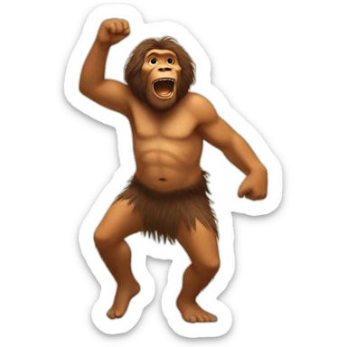 Neanderthal dancing sticker