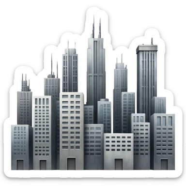 dystopian cityscape sticker