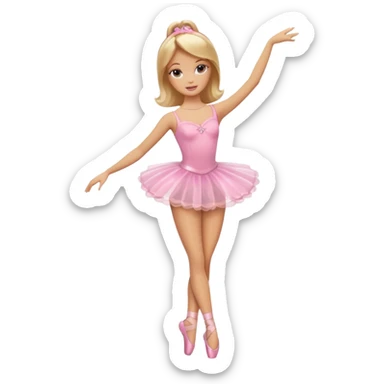 brown blonde barbie ballerina  sticker