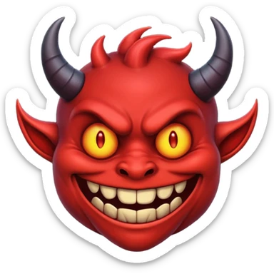 a demon smiling in dark sticker