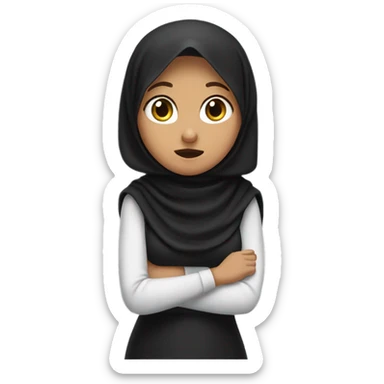girl wearing black hijab smacking forehead  sticker