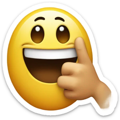 Emoji with eyes rolling back and the emoji is smiling while holding up 2 middle fingers sticker